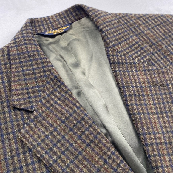 Brooks Brothers Vintage Camelhair Plaid Checkered Sport Coat/Blazer (Multicolor) - Picture 8 of 16